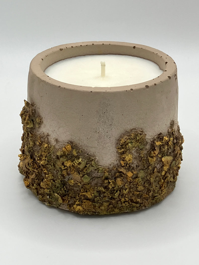 Rustic Hand Painted Natural Soy Candle -  Brown