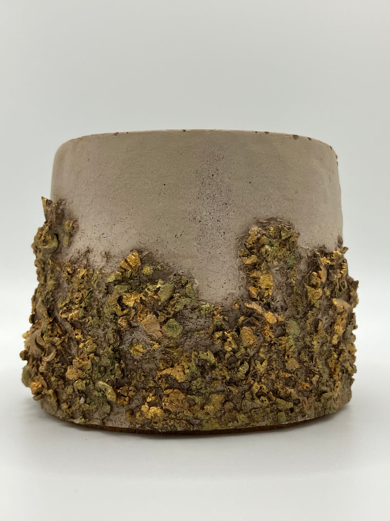 Rustic Hand Painted Natural Soy Candle -  Brown