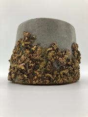 Rustic Hand Painted Natural Soy Candle -  Gray