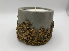 Rustic Hand Painted Natural Soy Candle -  Gray