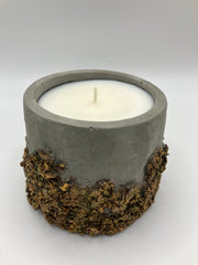 Rustic Hand Painted Natural Soy Candle -  Gray