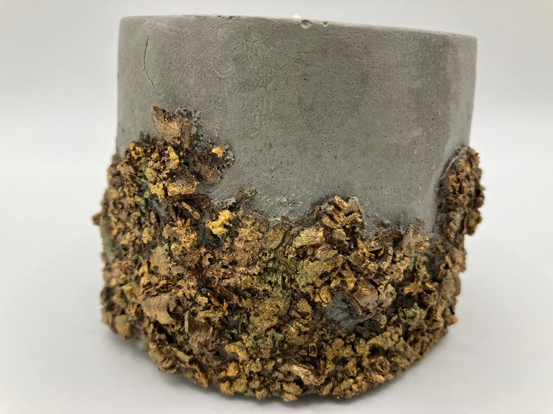 Rustic Hand Painted Natural Soy Candle -  Gray