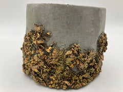 Rustic Hand Painted Natural Soy Candle -  Gray