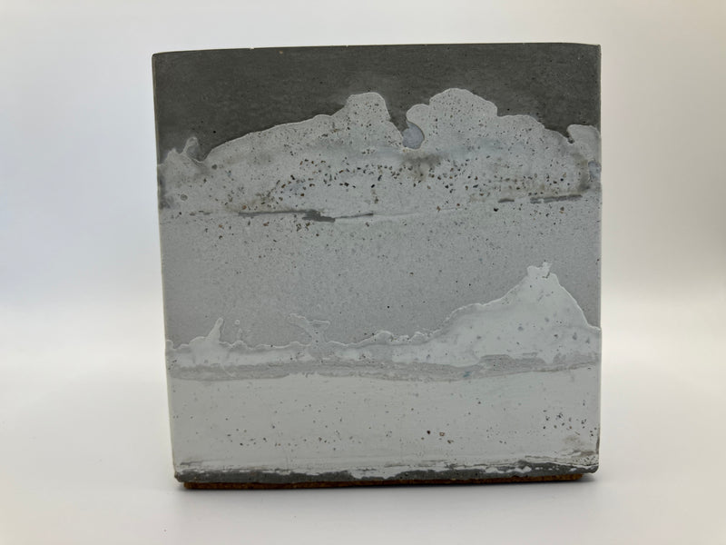 Large 4"X4" Grey Mountain Clouds Natural 4 Wick Soy Candle