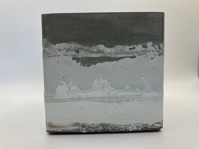 Large 4"X4" Grey Mountain Clouds Natural 4 Wick Soy Candle