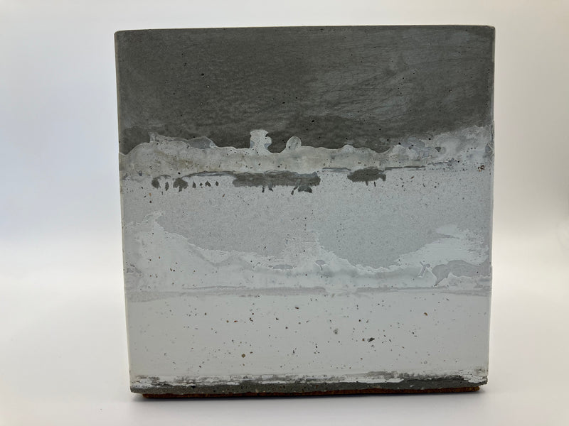 Large 4"X4" Grey Mountain Clouds Natural 4 Wick Soy Candle