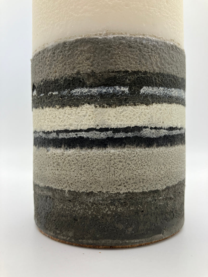 Medium 6.5" Pillar Grey & White Natural Soy Candle