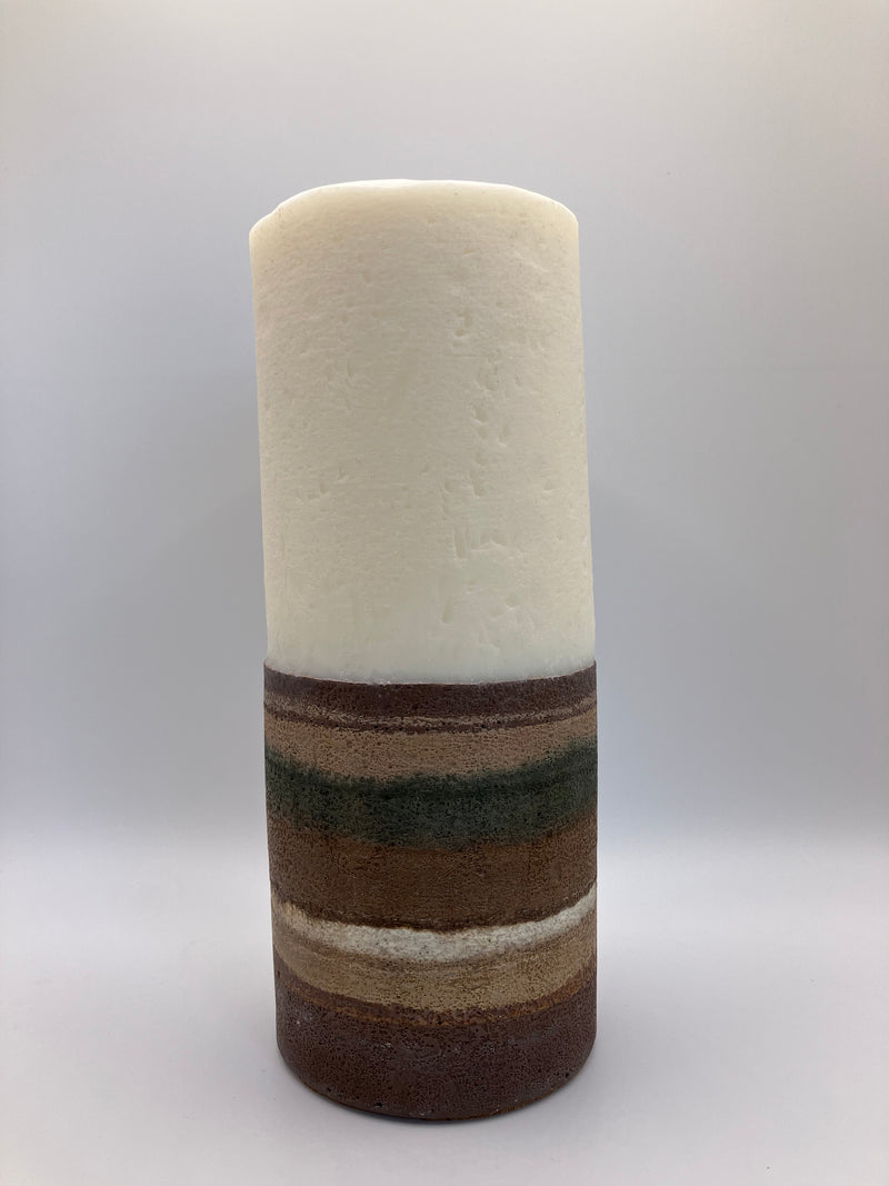 Large 7.5" Pillar Brown & Tan Natural Soy Candle