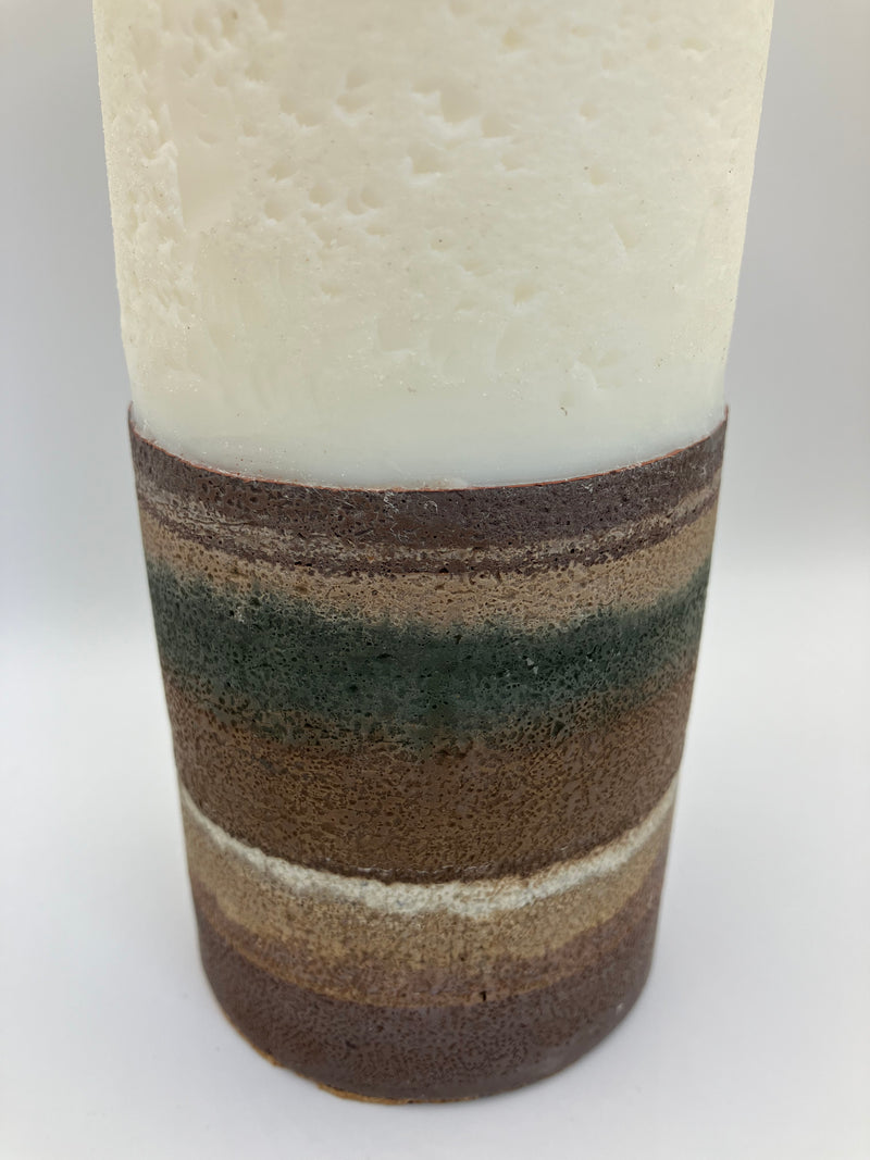 Large 7.5" Pillar Brown & Tan Natural Soy Candle