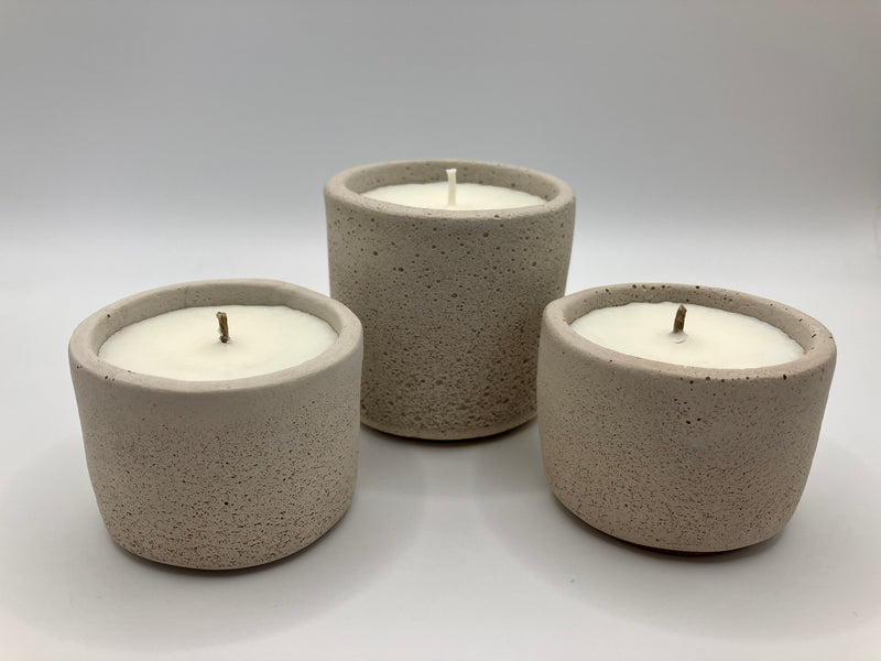 Set of 3 Natural Soy Candles - Bone