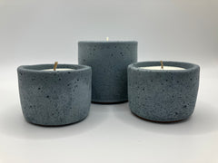 Set of 3 Natural Soy Candles - Fog Blue