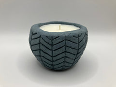 Herringbone Natural Soy Candle - Fog Blue