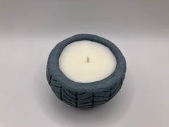 Herringbone Natural Soy Candle - Fog Blue