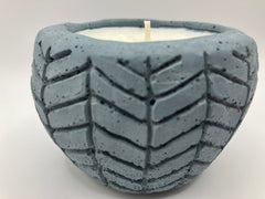 Herringbone Natural Soy Candle - Fog Blue