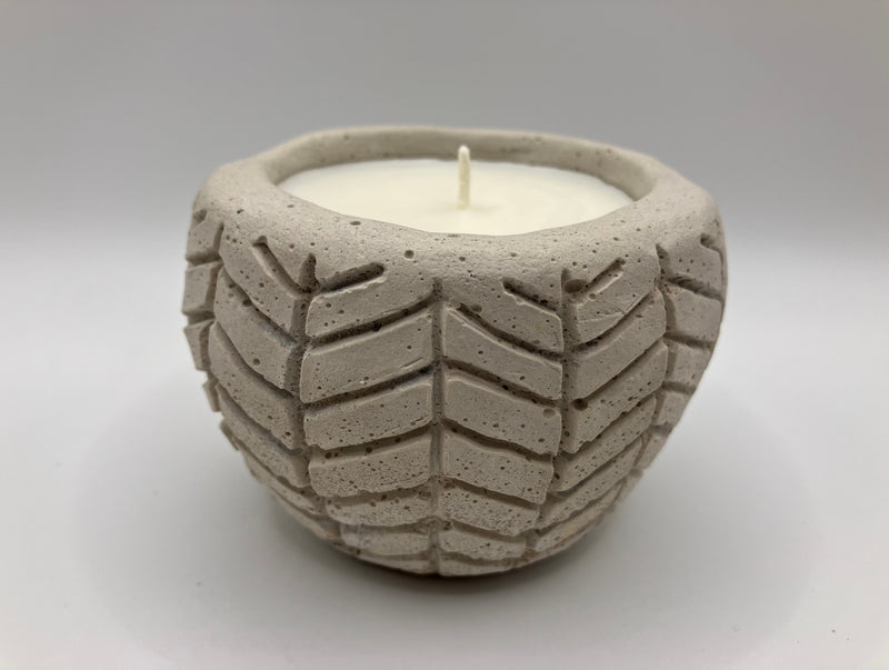 Herringbone Natural Soy Candle - Bone