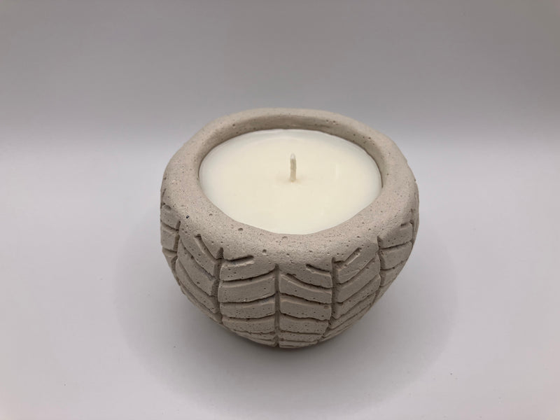 Herringbone Natural Soy Candle - Bone