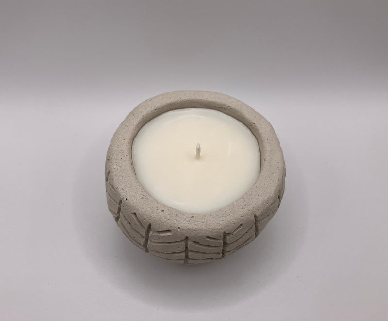 Herringbone Natural Soy Candle - Bone