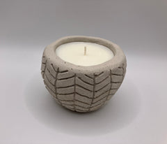 Herringbone Natural Soy Candle - Bone