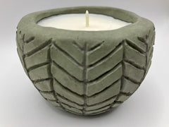 Herringbone Natural Soy Candle - Khaki Green