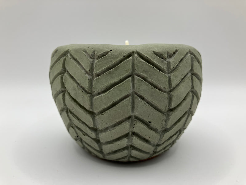 Herringbone Natural Soy Candle - Khaki Green