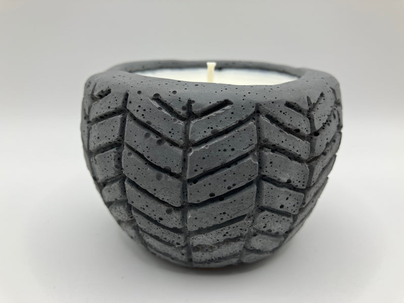 Herringbone Natural Soy Candle - Charcoal