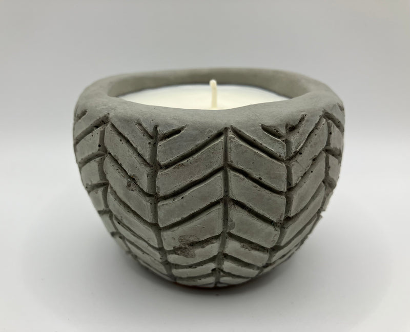 Herringbone Natural Soy Candle - Grey