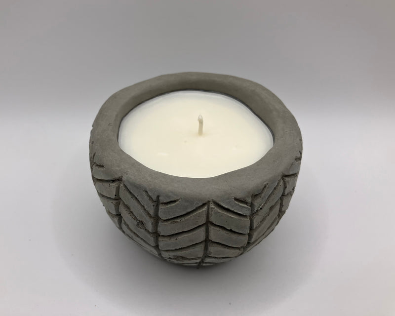 Herringbone Natural Soy Candle - Grey