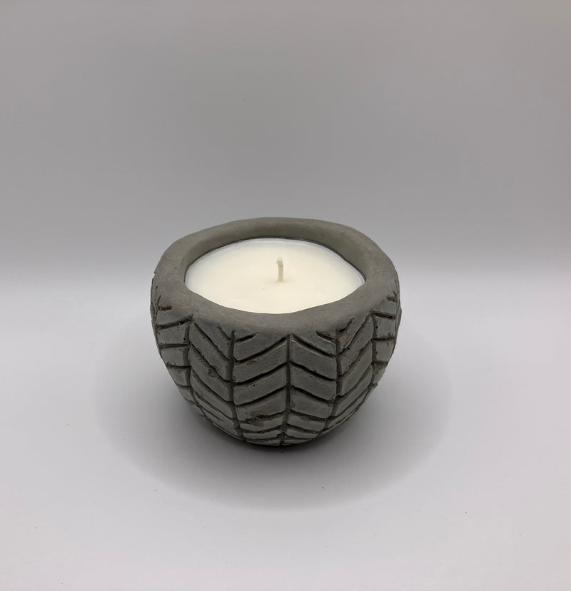 Herringbone Natural Soy Candle - Grey