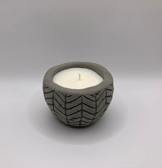 Herringbone Natural Soy Candle - Grey