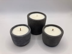 Set of 3 Natural Soy Candles - Charcoal