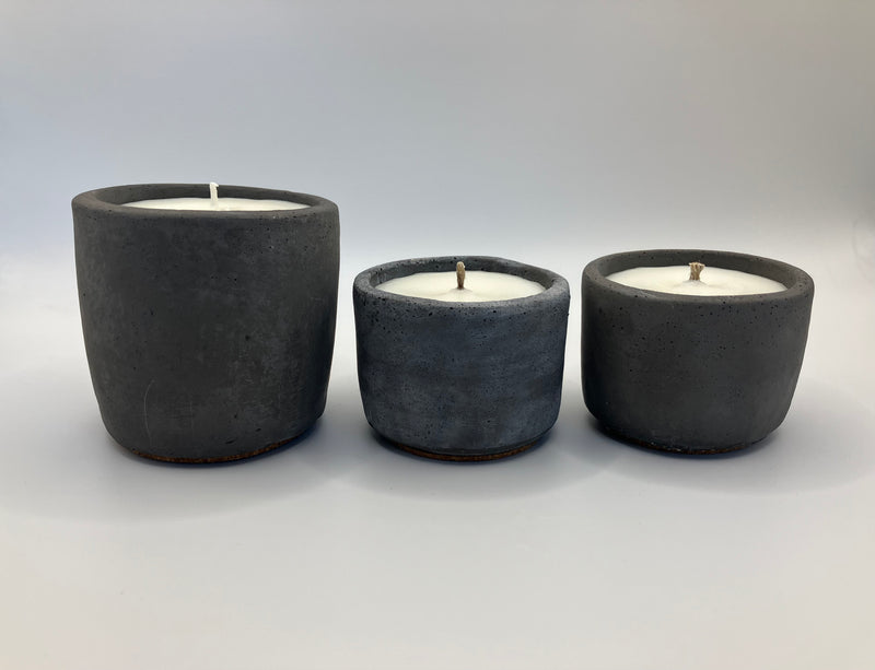 Set of 3 Natural Soy Candles - Charcoal