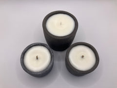 Set of 3 Natural Soy Candles - Charcoal