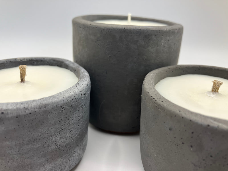 Set of 3 Natural Soy Candles - Charcoal