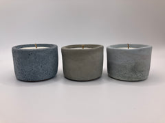 Set of 3 Large Tea Lights - Natural Soy Candles - Blues & Grey