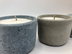 Set of 3 Large Tea Lights - Natural Soy Candles - Blues & Grey