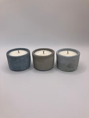 Set of 3 Large Tea Lights - Natural Soy Candles - Blues & Grey