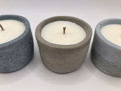 Set of 3 Large Tea Lights - Natural Soy Candles - Blues & Grey