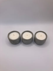 Set of 3 Large Tea Lights - Natural Soy Candles - Grey