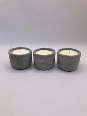 Set of 3 Large Tea Lights - Natural Soy Candles - Grey