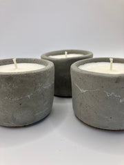 Set of 3 Large Tea Lights - Natural Soy Candles - Grey