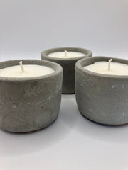 Set of 3 Large Tea Lights - Natural Soy Candles - Grey