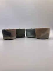 Set of 4 Large Tea Lights - Natural Soy Candles - Blended Colors