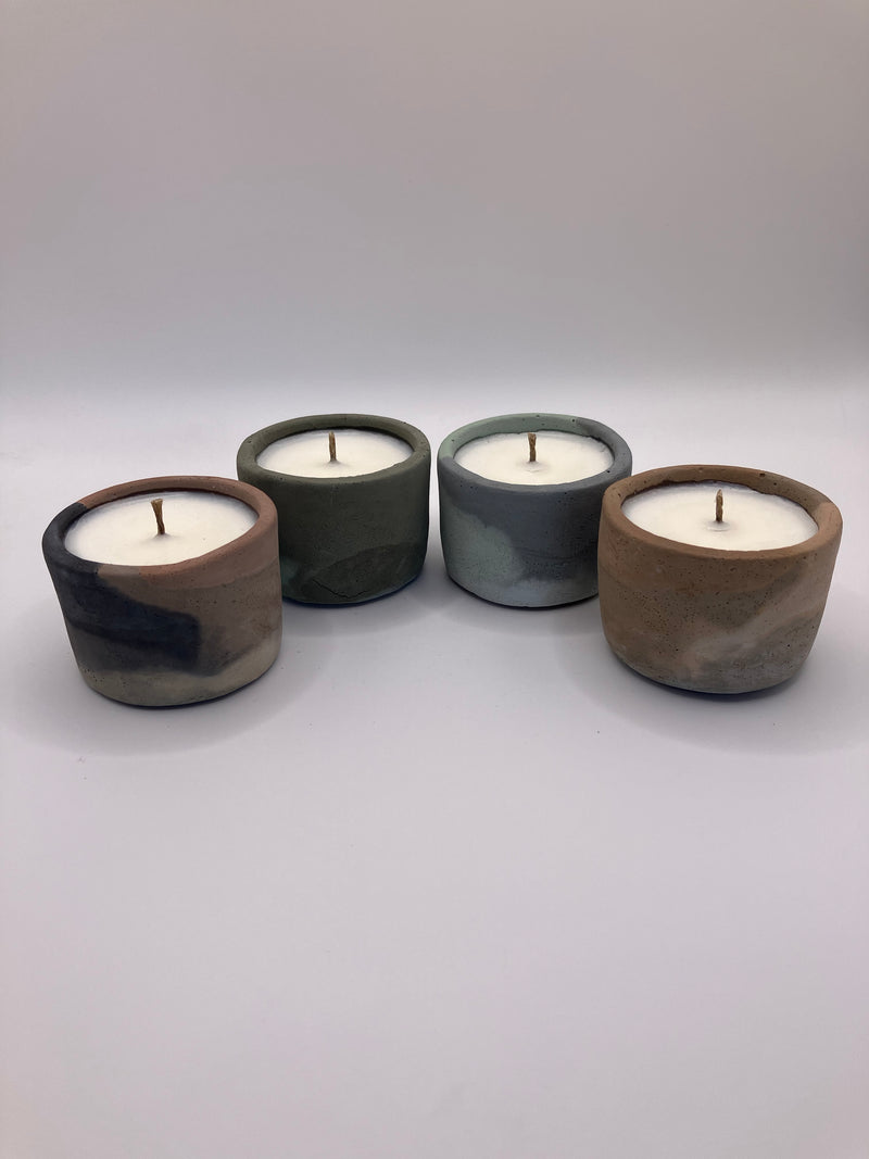 Set of 4 Large Tea Lights - Natural Soy Candles - Blended Colors