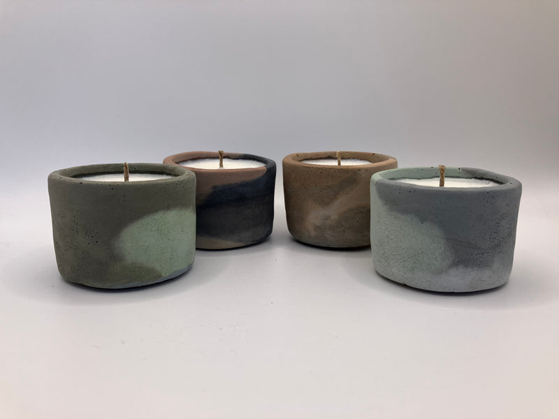 Set of 4 Large Tea Lights - Natural Soy Candles - Blended Colors