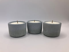 Set of 3 Large Tea Lights - Natural Soy Candles - Rustic Sea Blue