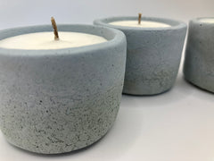 Set of 3 Large Tea Lights - Natural Soy Candles - Rustic Sea Blue