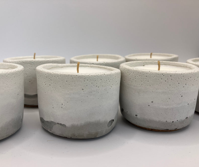 Set of 7 Large Tea Lights - Natural Soy Candles - Gray White Gradient