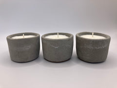 Set of 3 Large Tea Lights - Natural Soy Candles - Grey