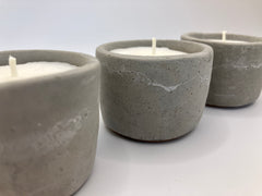 Set of 3 Large Tea Lights - Natural Soy Candles - Grey