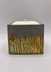 Retro Natural Soy Candle - Square - Metallic Copper, Blue, Green, Purple & Concrete